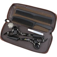 Schwarze Kirschblüten-Haarschere 5,5 Zoll 9Cr18 Stahl Friseur-Schneideschere und Effilierschere