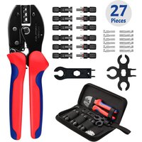 Solar Crimping Pliers Tools Kit For MC4 Cable Electeical Connectors Solar Panel PV Cable 6 Male Female Connectors Termianls Sets