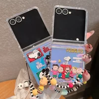 Cute Cartoon Peanut Snoopy Charlie Brown Phone Case For Samsung Galaxy Z Flip 8 7 Hard PC Back Cover For Z Flip 6 5 Case