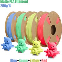 1.75mm Matte PLA Filament, 200g/250g/500g/1000g spools, fits most 3D printers, Red/Blue/Green/Yellow