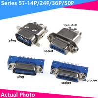 Male Female Centronics Connector 57 Series 14P 24P 36P 50Pin 90 Degree PCB Mount DIP Type Printer Socket