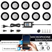 20-Pack RGB LED WIFI Smart Lights,IP67 Waterproof Inground Landscape Lamps,DC12V Yard Garden Stairs Patio 45mm 1W Deck Lighting