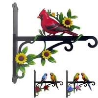 Outdoor Parrot Wall Decor Heavy Duty Bird Hanger Rustproof Metal Bracket Garden Art Animal Hook for Flower Basket Wind Chime