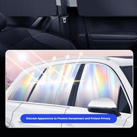 Strong Magnetic Car Window Shade, Non-Transparent Titanium Silver Sunshield, Retractable UV Protection Auto Accessory