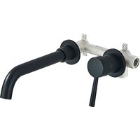 Matte Black Basin Faucet Brass White Bathroom Sink Faucet Wall Mounted Black Mixer Tap Single Handle Vessel Sink Water Faucet