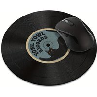 Vintage Vinyl Inspired Mouse Pad Round Non-Slip Rubber Computer Desk Mat Accessories Office Mouse Mat Playmat Rug Desk Gadgets
