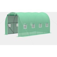 Walk-in Polytunnel Greenhouse for Outdoor Gardening – Heavy-Duty PE Cover, Steel Frame, Zipped Roll-Up Door, 8 Ventilation Mesh image 3
