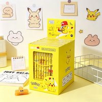 12-Pack Pokemon Pikachu Erasable Gel Pen Set, 0.5mm Lovely Cartoon-Style Stationery for Youth & Students Holiday Birthday Gift