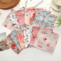 3Pcs 34x34cm 100% Cotton Lady Women Handkerchiefs Vintage Flower Printed Sweat Wiping Hand Towels Valentine Gift