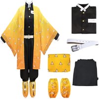 Costume d'Halloween de cosplay Animer Agatsuma Zenitsu, dessin animé Zenitsu
