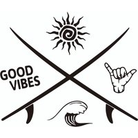 Beach Waves Vinyl Sticker | Waterproof & Non-Debonding | for Cars/Motorcycles/Trucks | DIY Styling Accessory | Customizable