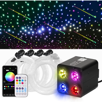 4Port 36W Twinkle RGBW Meteor Fibre Optic Star Light Ceiling 850pc 075 Fiber Optic For Car Home APP&RF Remote Car Star Sky Roof