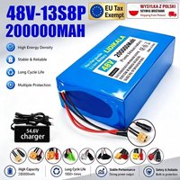 Neuer 13S8P 48V 200Ah Hochleistungs-Lithium-Akku mit integriertem BMS und 2000W Hochleistungsmotor, geeignet als Backup-Akku für den Citycoco Elektroroller