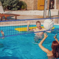 Water Volleyball Net Portable 15 x 3FT Volleyball Net Folding Training Net Swimming Pool Supplies Replacement Sports Accessories