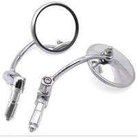 AliExpress NONE Motorcycle Chrome Aluminum Universal Glossy round shape Handle Bar End Side Rear View Mirrors Racer Scooter Bike