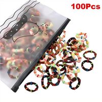 100Pcs Colorful Elastic Hair Ties, Soft No-Snag Fabric Ponytail Holders Hair Ties and Hairbands Without Damaging them