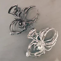 Halloween Spider Hairpin Pearl Charm Design Metal for Women, Aesthetic Mini Hair Side Clip, Party School Office Everyday Cute