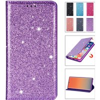 Glitter Wallet Flip Leather Case For Samsung Galaxy S25 Edge S24 FE S23 Plus S22 Ultra A05 A06 A07 A15 A16 A17 A26 A36 A55 A56