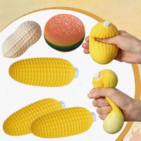 Soft Fake Corn Peanut Hamburger Stress Relief Prop Fingertips Sensory Adult Tool Stress Relief Hand Muscle Exercise Squeeze Toy