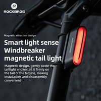 ROCKBROS Bicycle Magnetic Rear Light IPX6 Waterproof Tail Light 7 Lighting Modes Smart Brake Sensor Rear Light Bike Accessories