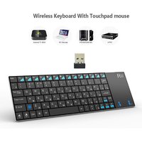 Clavier sans fil RII Mini k12+ russe/espagnol/anglais avec pavé tactile pour Windows, Android TV Box