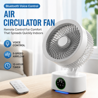 Smart Voice Control Desktop Fan with Remote Rechargeable USB Nightlight Portable Wall-Hanging Fan Household Air Cooler