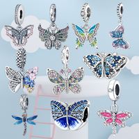 Fashion 925 Silver Insect Series Butterfly Dragonfly Pendant Charms Beads Fit 925 DIY Pendant Bracelet Jewelry Women Gift