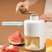 Hand Crank Ice Crusher Shaved Ice Machine Portable Summer Snow Cone Maker for Home Kitchen Party Picnic Fast Ice Shaving Tool