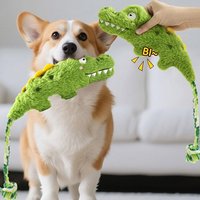Bite Sound Molar Teeth Bite-resistant Crocodile Dog Plush Toy Cotton Knot Training Teddy Small Pet Dog Sturdy Chew-Resistant Toy