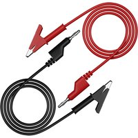 JZDZ 2pcs 4mm Banana Plug to Alligator Clip Multimeter Test Leads Cable Line Jumper Wire 1m/3.3ft Red Black