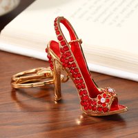 Luxury Rhinestone High Heel Shoe Keychain Ladies Crystal Sandals Keyring Handbag Car Pendant Accessories For Girls Women Gifts