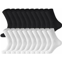 5/10/20 Pairs Men Solid Color Round Neck Socks Fashionable Simple Sports Style Soft Comfortable Breathable Couple Casual Socks