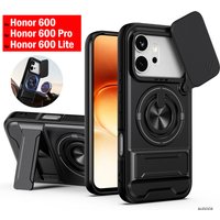 Funda for Honor 600 Pro / Honor 600 Lite Case Cover Rotatable Slide Camera Protection Ring Stand Shockproof Capa Funda