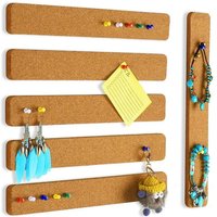 4pcs Cork Board Strips Self Adhesive Small Cork Board Paste Notes Photos Schedules for Wall Desk Home Classroom Office Decorate