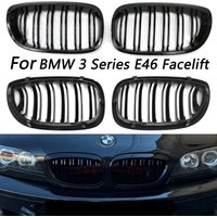 Car Kidney Grill Front Bumper 2 Slat Line Gloss Black Racing Grill for BMW E46 Coupe Cabrio 325Ci 330Ci LCI 2door 2003-2006