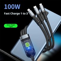 3-in-1 Durable Fast Charging Cable,Universal for iPhone,USB-C & Micro USB Devices,Compatible with Samsung, Xiaomi & More