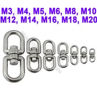 1Pc M3-M20 Double Ended Swivel Eye Hook Ring Connector For Hanging Chair Swing Sand Bag Hanging Basket Hammock Stainless Steel