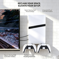 For PS5, PS5 Slim, PS5 Pro, Wall Mount GP-531 Heavy-Duty Metal Bracket for PS 5 Console & 2 Controller Game accessories