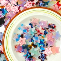 Multi Color Acrylic Gradient Star Pendants Mixed Pack For Women Earrings Necklaces DIY Star Keychains Jewelry Accessories