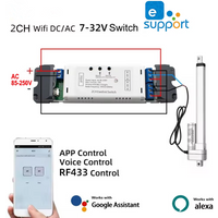 Ewelink WIFI Smart Electric Actuator Motor Controller Dry Contact DC AC 12V 24V 220V 2CH Switch RF433 Pulse Module Relay