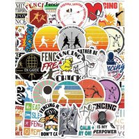 AliExpress FANLU 10/60PCS Fencing Cartoon Stickers Sports Graffiti Funny Contest DIY Decoration Luggage Laptop Guitar Car Bike Skateboard Toys