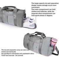 Women's Gym Bag with Shoe Compartment, Large Capacity Waterproof Yoga Duffle Bag with Wet Dry Separation, Oxford Fabric Sports B