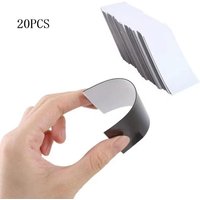 Self Adhesive Rubber Magnet Sheets 5x2cm 20 Pack – Flexible Magnets for Fridge Card Photo DIY Business Promotion Sticker Craft