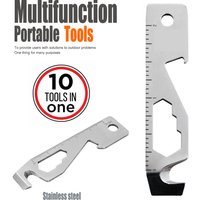 Inch/Metric 10 In 1 EDC Pocket Survival Tool Camping Screwdriver Bottle Opener Ruler Key chain Outdoor Tools for Hiking Fishing