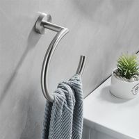 Anneau de serviette en argent, anneau de serviette semi-circulaire en acier inoxydable, porte-serviettes, anneau de serviette mural