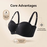 YF303D Black Color High-quality underwear with anti-slip gel Large size D cup bra Comfortable and breathable women's underwear