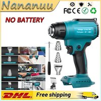 Nananuu Bezprzewodowa Pistolet Grzewczy Max 350W 122F-990F Pistolet Termiczny 4 Dysze Do Rękodzieła Termokurczliwy Do Akumulatora Makita 18V