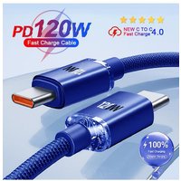 120W Super Fast Charging Cable Type C To Type C Cable Phone Charger Data Cord For Xiaomi Samsung Huawei USB C Quick Charge Cable