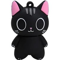 Pen Drive 128GB Cute black kitten Memory Stick USB Flash Drive 64GB2.0 Cartoon puppy Pen Drive 32GB USB Stick 64GB Girls Gift US