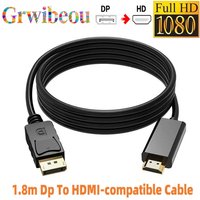 Dp To HDMI-compatible Cable 1.8m 1080 HD Adapter Cable Computer Monitor Cable Converts Large Dp To Hdmi For PC Laptop Projector